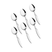 طقم ملاعق استيل ياباني فضي مطفي 30 قطعة