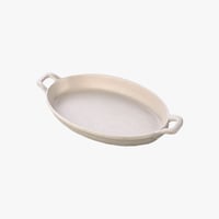 صحن تقديم ميلامين بيد بيضاوي أبيض 29 سم