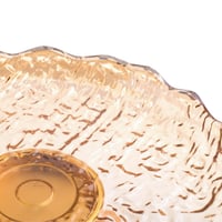 صحن تقديم هوست زجاج بقاعدة ذهبي فاخر