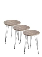 طقم طاولات تقديم القهوة خشب تركي 3 قطع