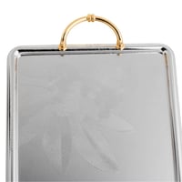 طقم صواني تقديم فاخر 3 قطع نيكل مع ذهبي