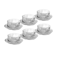 طقم تقديم حلى زجاج فاخر مكون من ١٢ قطعة