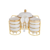 طقم شوربة بورسلين مع ستاند 16 قطعة