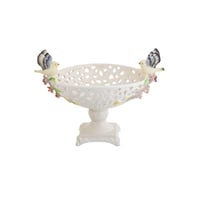 صحن حلاوة سيراميك بقاعدة ديكور طيور