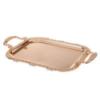 طقم صواني تقديم 3 قطع ذهبي كامل