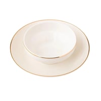 طقم سفرة بورسلين 28 قطعة كلاسيكي ذهبي