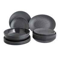 طقم سفرة ميلامين 20 قطعة لون رمادي