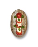 صحن تقديم ميلامين بيضاوي 18 سم خشبي