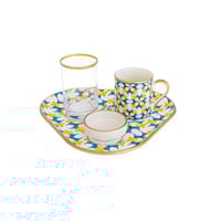 طقم تقديم قهوة تركي مكون من 4 قطع بألوان عصرية