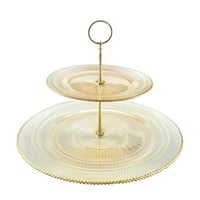 شيالة حلى زجاج تركي 2 دور عسلي ذهبي