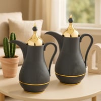 طقم ترامس الدلة من ألاسكا لون رمادي غامق مع ذهبي