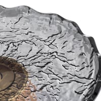 صحن تقديم هوست زجاج بقاعدة ذهبي فاخر