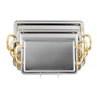 طقم صواني تقديم نيكل يد ذهبي 3 قطع