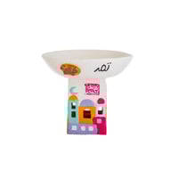 صحن تقديم مدور منارات مضيئة مقاس 16*14 سم