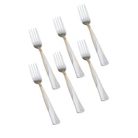 طقم شوكة أكل ستيل ذهبي 6 حبة