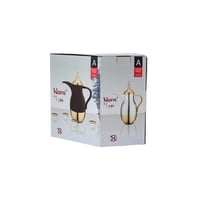 ترمس دلة نورا مفرد 1 لتر لون لؤلؤي ذهبي