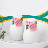 طقم سفرة بورسلين 28 قطعة ورود تركوازي