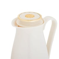 ترمس ألاسكا 1 لتر لون أبيض لؤلؤي مع ذهبي