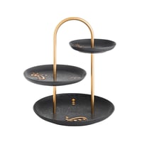 شيالة حلاوة سيراميك 3 دور لون رمادي ذهبي