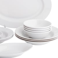 طقم عشاء ميلامين 25 قطعة 4 أشخاص لون أبيض