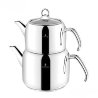 طقم براد شاي سوفرام استيل تركي قطعتين سعة 1.9 لتر...