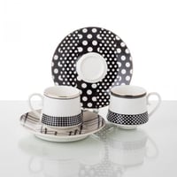 طقم فناجين قهوة تركي بورسلين 4 قطع ذهبي