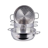 قدر منتو ستيل تركي 5 قطع 28 سم