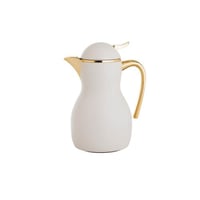 ترمس هوست الفاخرة للقهوة بتصميم بيج مع ذهبي سعة350...