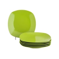 طقم صحون أكل 6 قطع لون أخضر