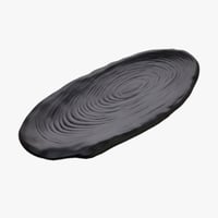 صحن تقديم ميلامين بيضاوي أسود 40 سم