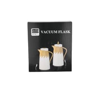 طقم ترامس شاي وقهوة قطعتين بيج ذهبي