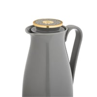 ترمس ألاسكا 1 لتر لون رمادي فاتح مع ذهبي