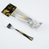 طقم شوكة حلا ستيل مذهب 6 حبة