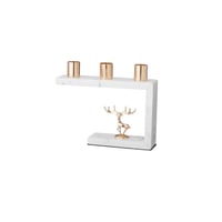 شمعدان ثلاثي ذهبي رخامي مستطيل