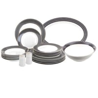 طقم سفرة بورسلين 22 قطعة أسود ذهبي