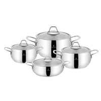 طقم قدور لونا استيل تركي 8 قطع