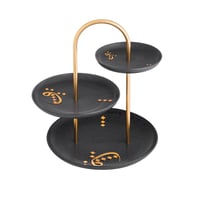 شيالة حلاوة سيراميك 3 دور لون رمادي ذهبي