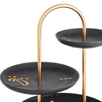 شيالة حلاوة سيراميك 3 دور لون رمادي ذهبي