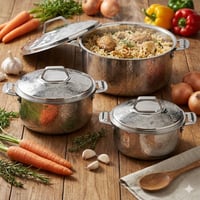 طقم حافظات طعام ستيل هندي 3 قطع ( 1.5-2.5-3.5 لتر...