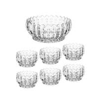 طقم تقديم حلى زجاج فاخر مكون من 7 قطع