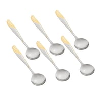 طقم ملاعق شوربة ستيل ذهبي 6 حبة