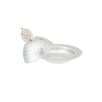 تمرية معدن بغطاء زجاج فضي