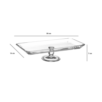 صحن تقديم مستطيل زجاج تركي بقاعدة