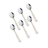 طقم ملاعق أكل ستيل ذهبي 6 حبة