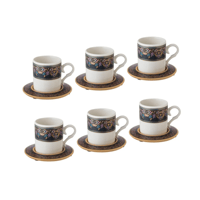 فناجين قهوة تركي صحن خشب 12 قطعة