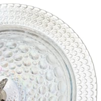 تمرية معدن بغطاء زجاج فضي