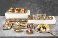 صحن أكل ميلامين مستطيل 20 سم خشبي