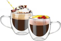 كوب قهوة زجاج مزدوج الجدران 150 مل