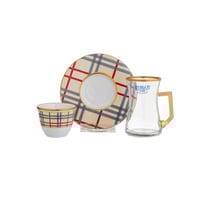 طقم شاي وقهوة زجاج تركي 18 قطعة