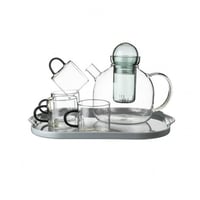 طقم براد شاي مع أكواب زجاج 7 قطع